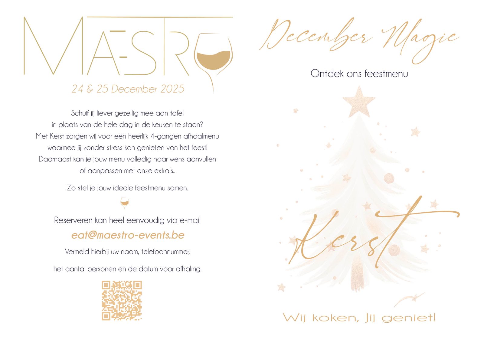 Flyer van het Maestro Events voorjaarsmenu 'Taste of Spring'