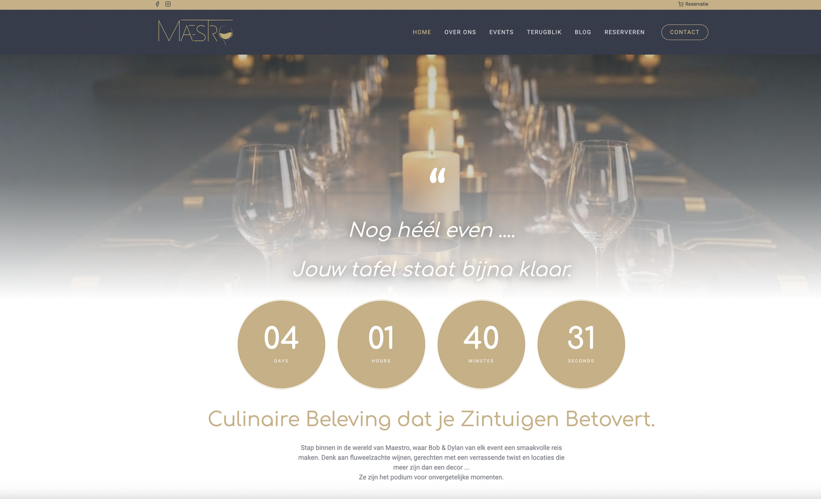 Maestro Events website