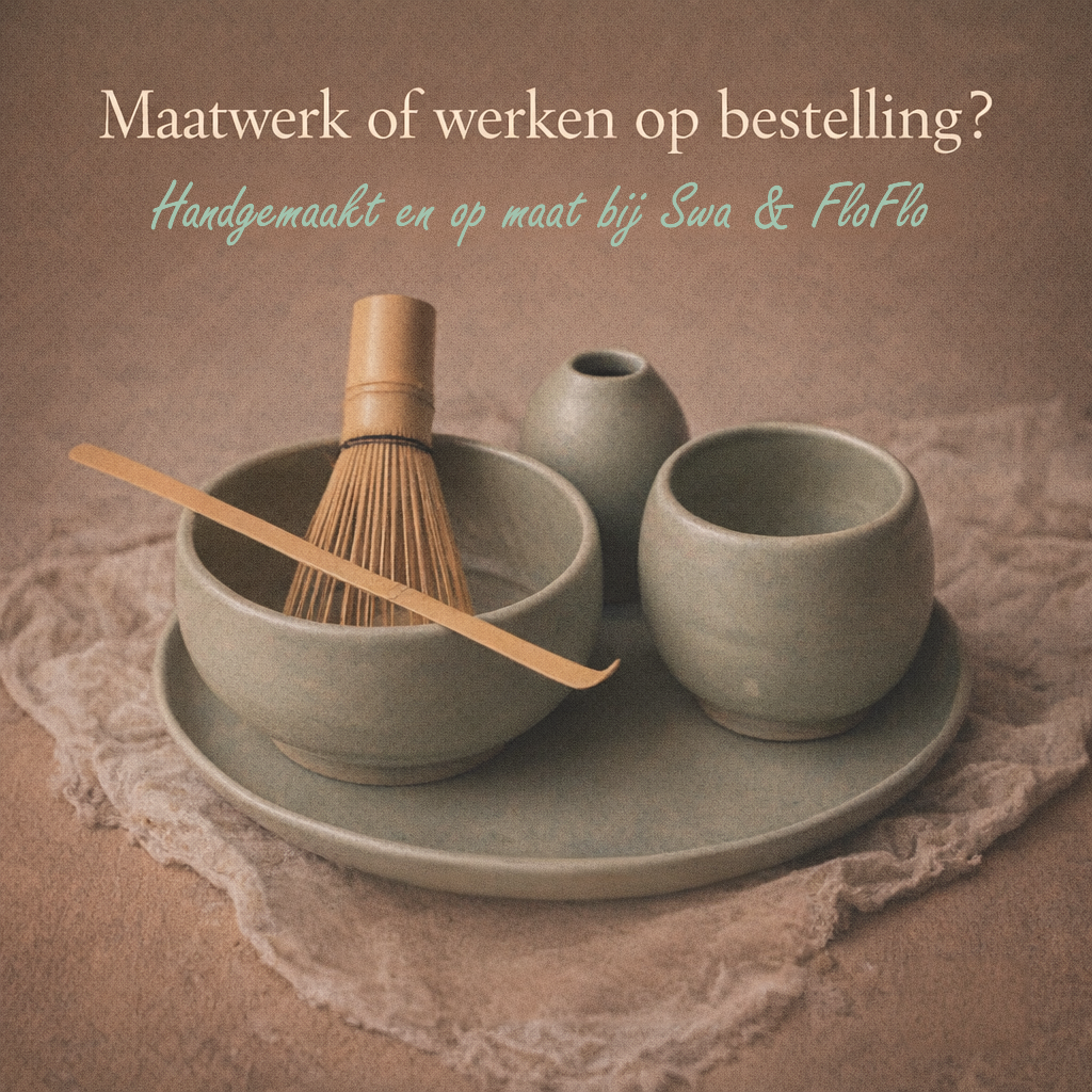 Handgemaakte keramieken kommen en vazen van Swa & FloFlo bij de lancering van hun nieuwe website