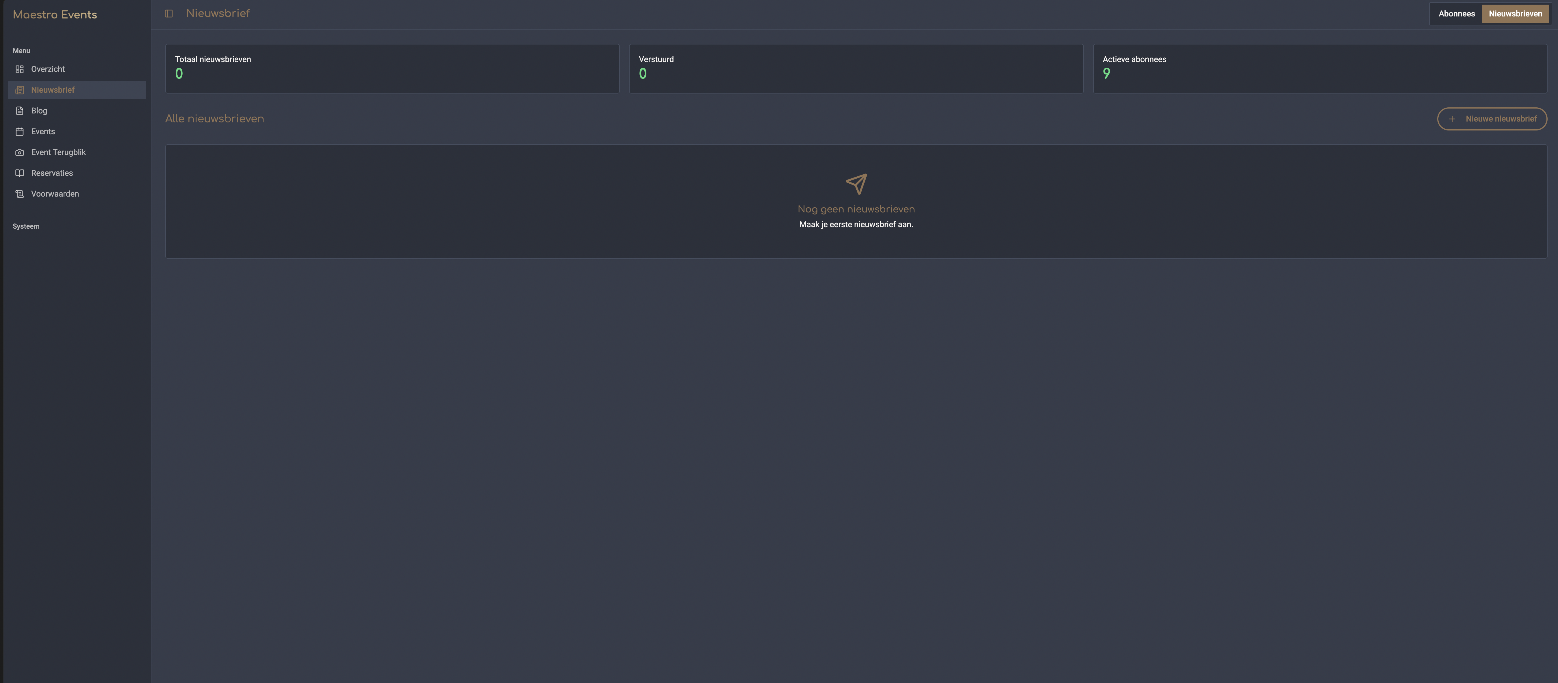 Voorbeeld van het beheerder dashboard van Arty Design, schermafbeelding 3